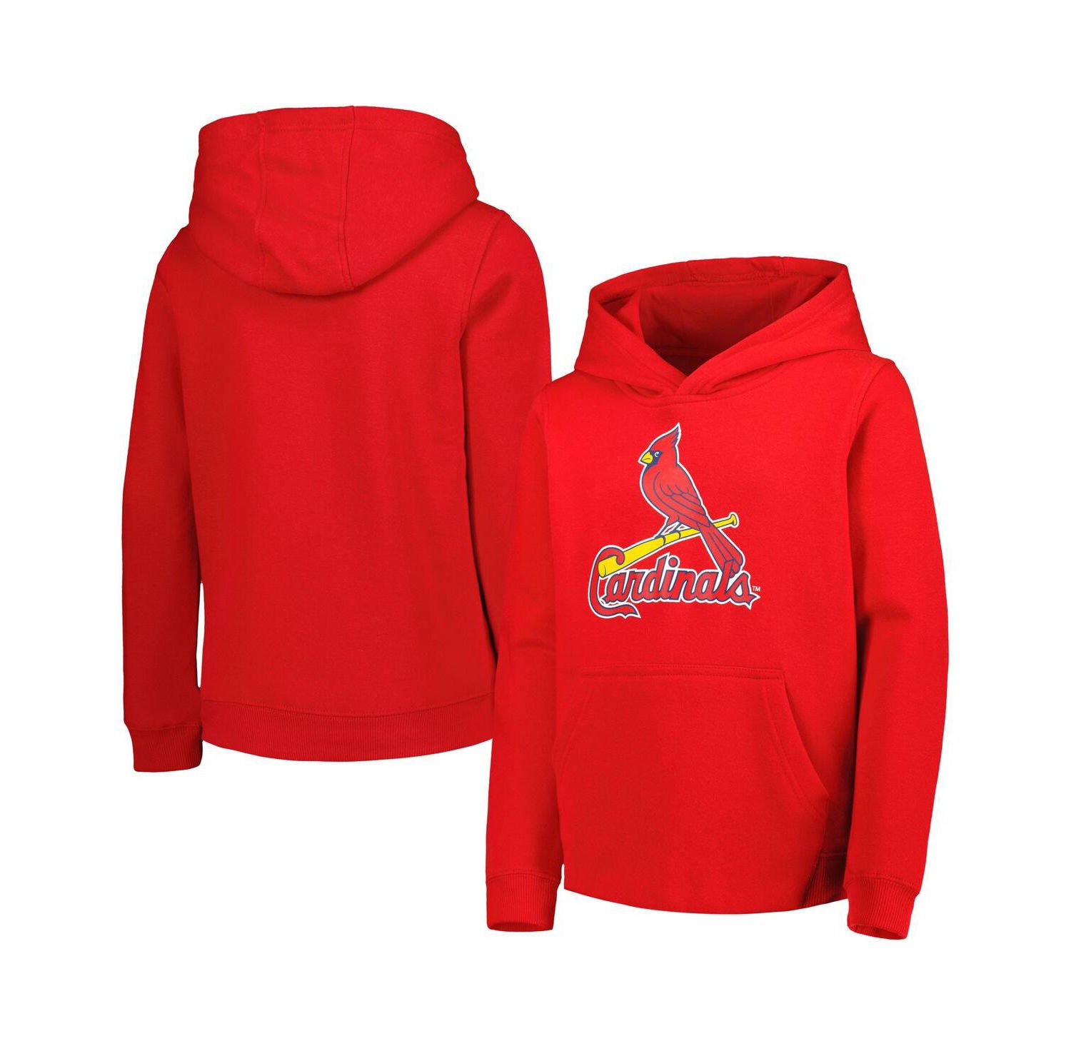 Big Boys and Girls Red St. Louis Cardinals Team Primary Logo Pullover Hoodie