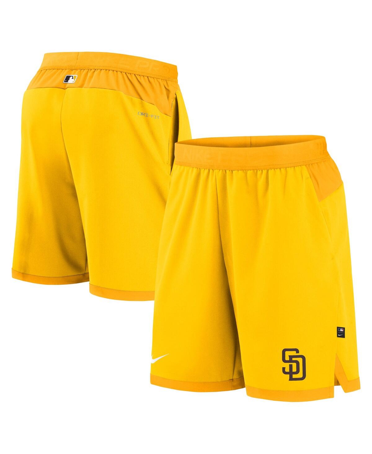 Men's NikeSan Diego Padres Authentic Collection Flex Vent Performance Shorts - Gold