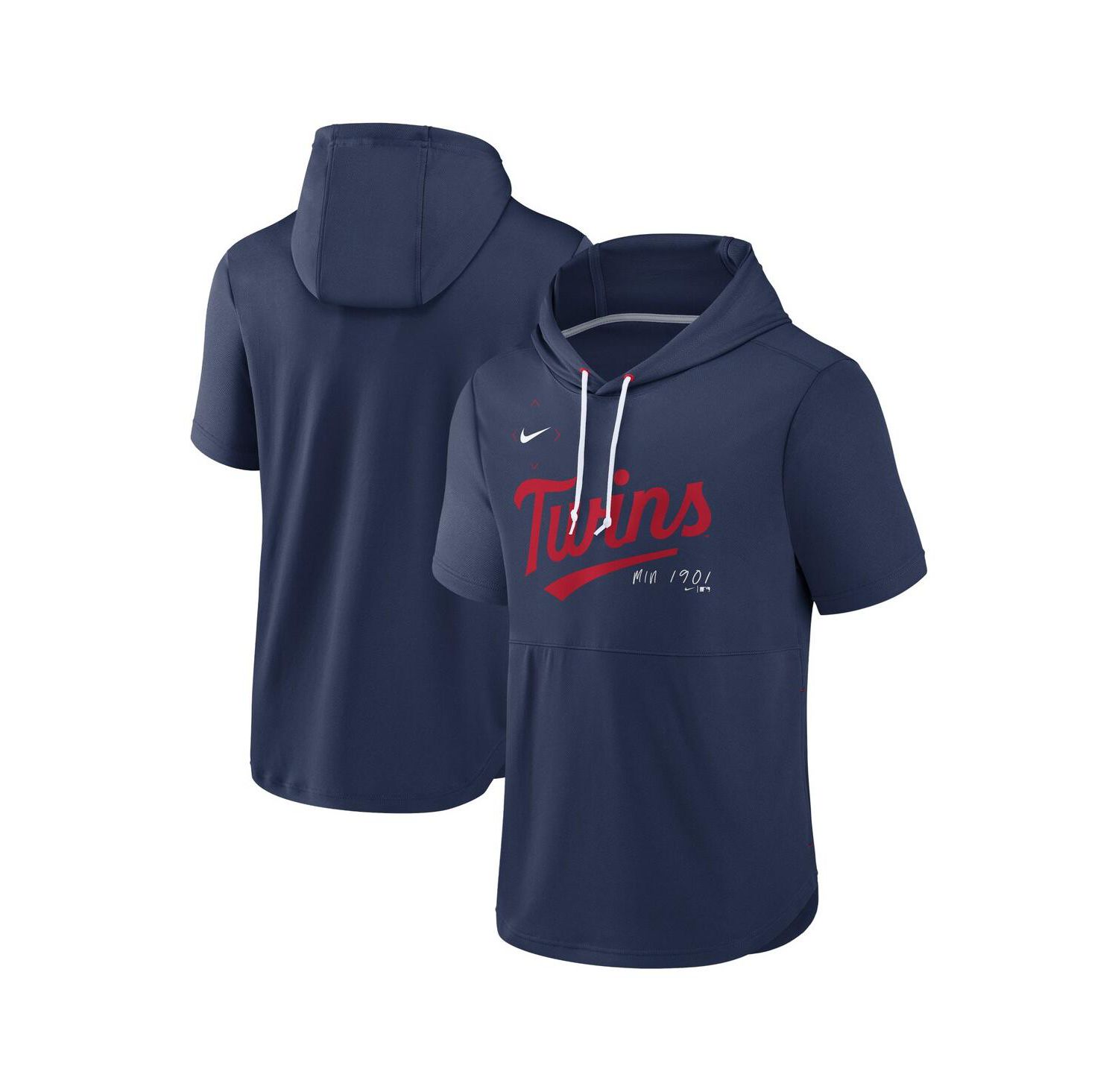 Men's Navy Minnesota Twins Springer Short Sleeve Team Pullover Hoodie