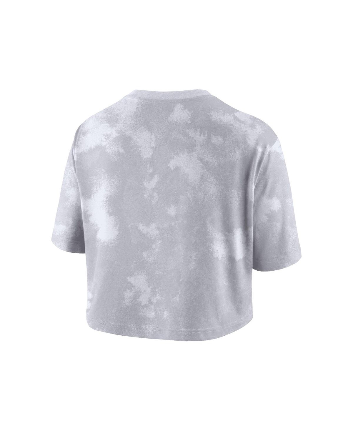 Shop Nike Women's  White Texas Longhorns Tie-dye Cropped T-shirt