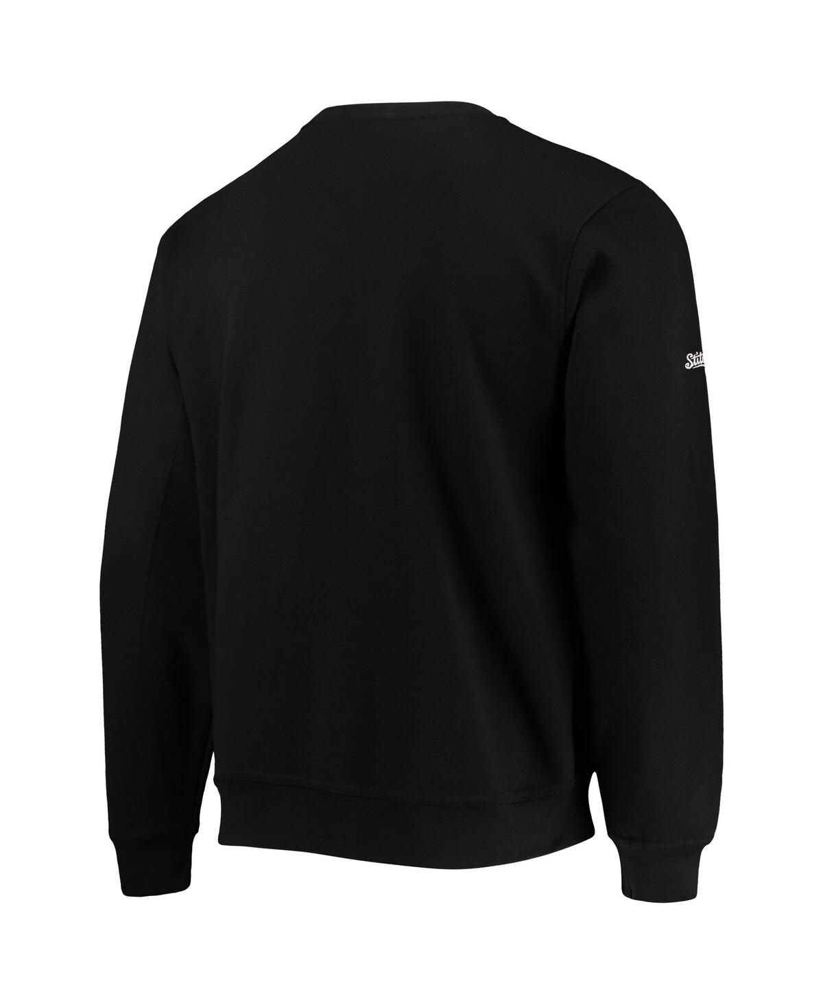 Shop Stitches Men's  Black Negro League Baseball Logo Crewneck Sweatshirt