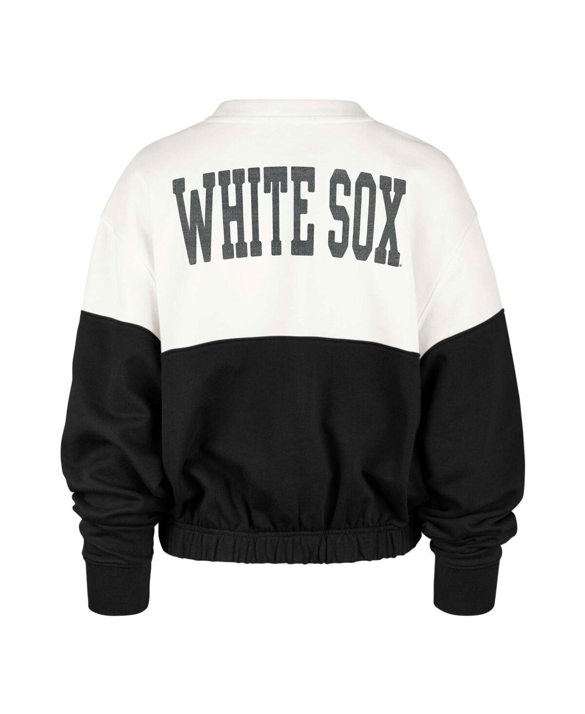 Shop 47 Brand Women's ' White, Black Chicago White Sox Take Two Bonita Pullover Sweatshirt In White,black