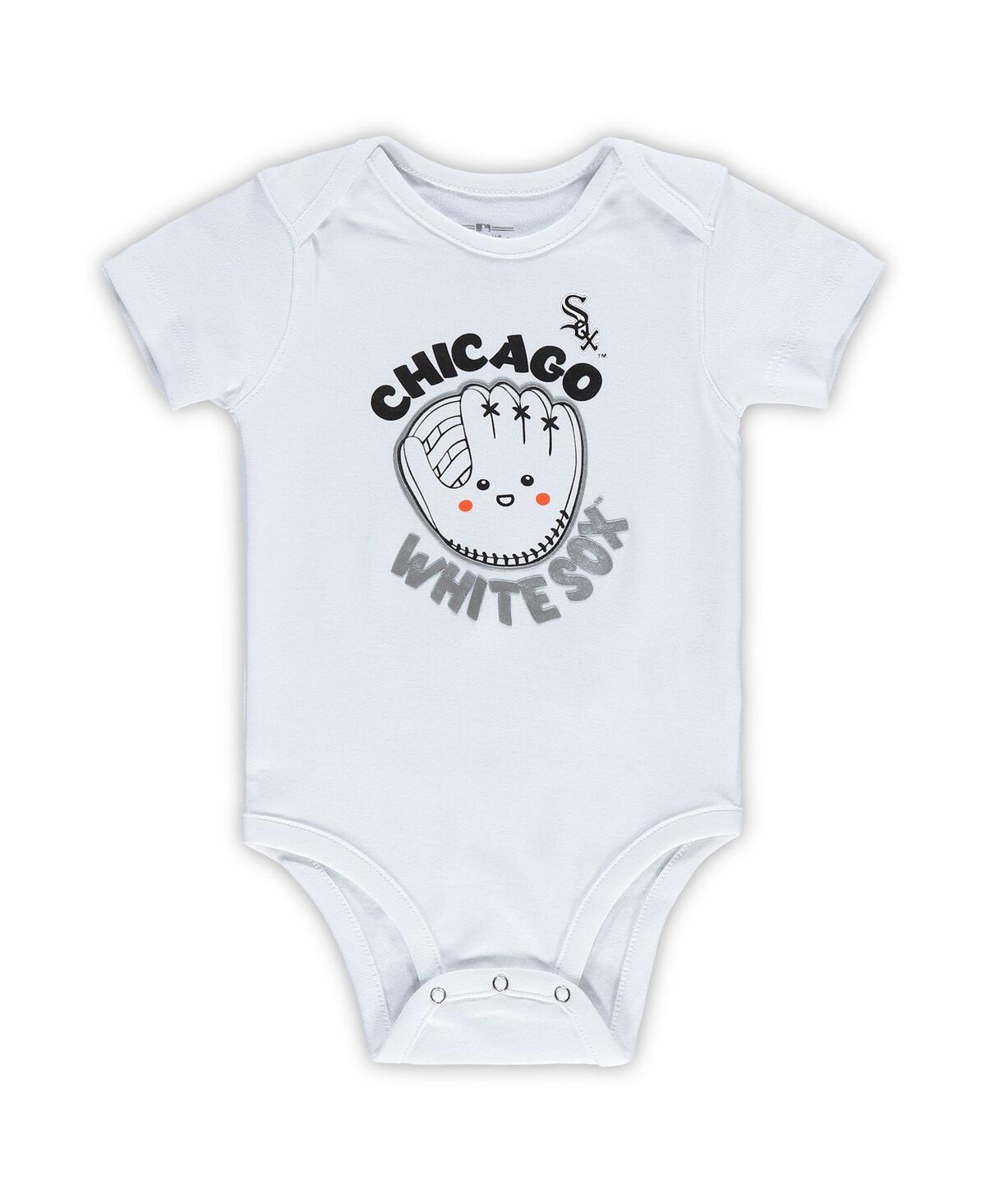 Shop Outerstuff Infant Boys And Girls Black, White, Heathered Gray Chicago White Sox 3-pack Change Up Bodysuit Set In Black,white,heathered Gray
