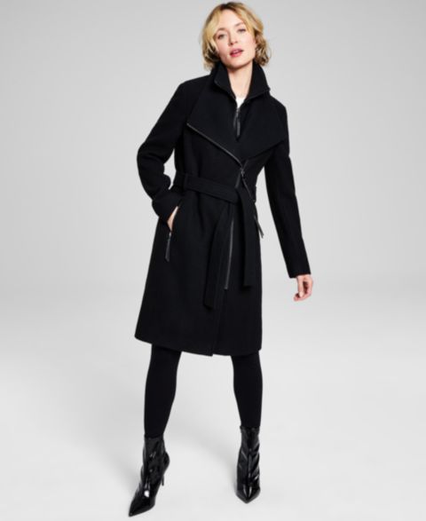 Женские куртки Calvin Klein Womens Wool Blend Belted Wrap Coat