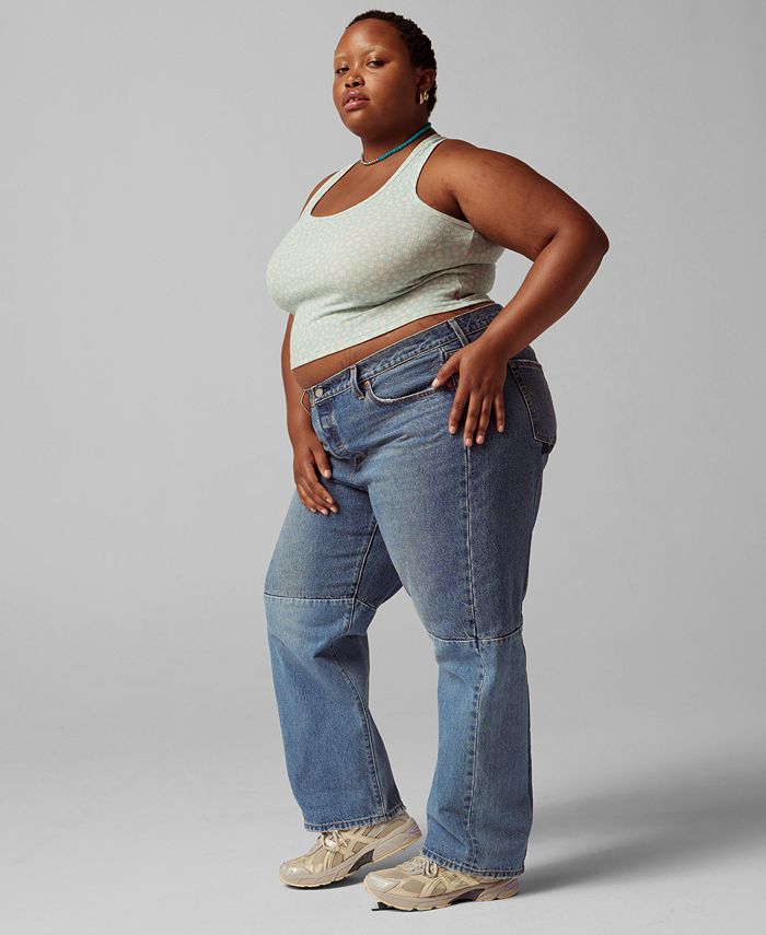 Levi's Trendy Plus Size 501® Pieced High-Rise Jeans - Macy's
