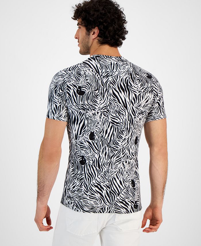 I.N.C. International Concepts Men's Zion Zebra-Print Cotton T-Shirt ...