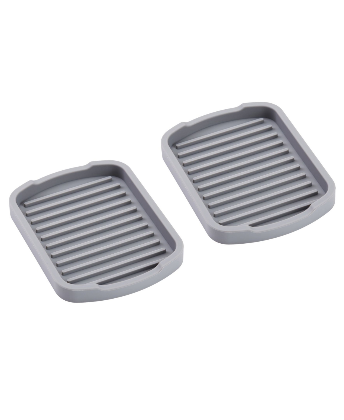 Cheer Collection Silicone Soap Tray, Small, 2 Pack In Gray