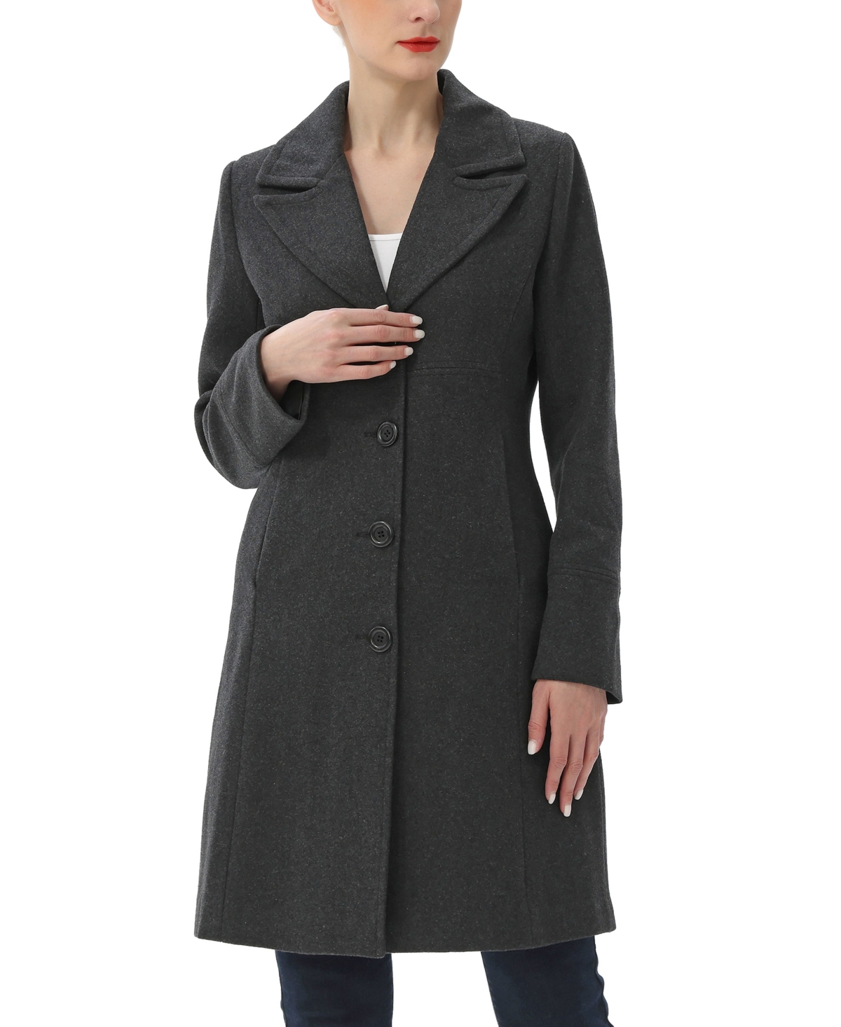 Kimi & Kai Women's Joann Wool Walking Coat In Gray