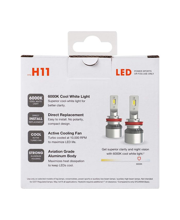 Sylvania H11 LED Powersport Headlight Bulbs for OffRoad Use or Fog