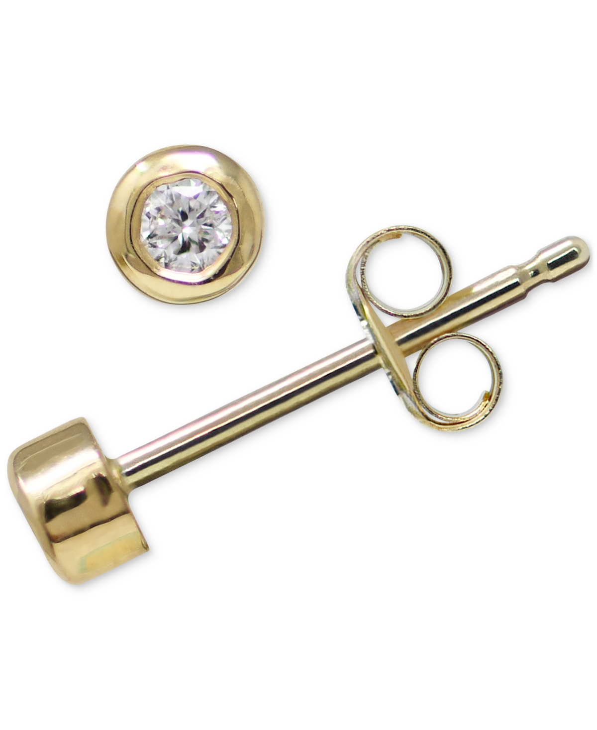 Diamond Bezel Stud Earrings (1/20 ct. t.w.) in 14k Gold - Gold
