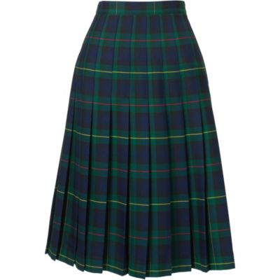 Women's Plaid Pleated Skirt Below the Knee