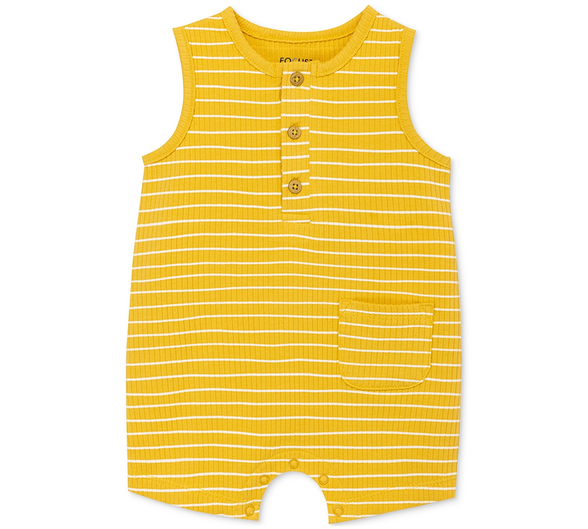 Focus Little Me Baby Boys Or Baby Girls Sunrays Rib Romper In Pastel Yellow