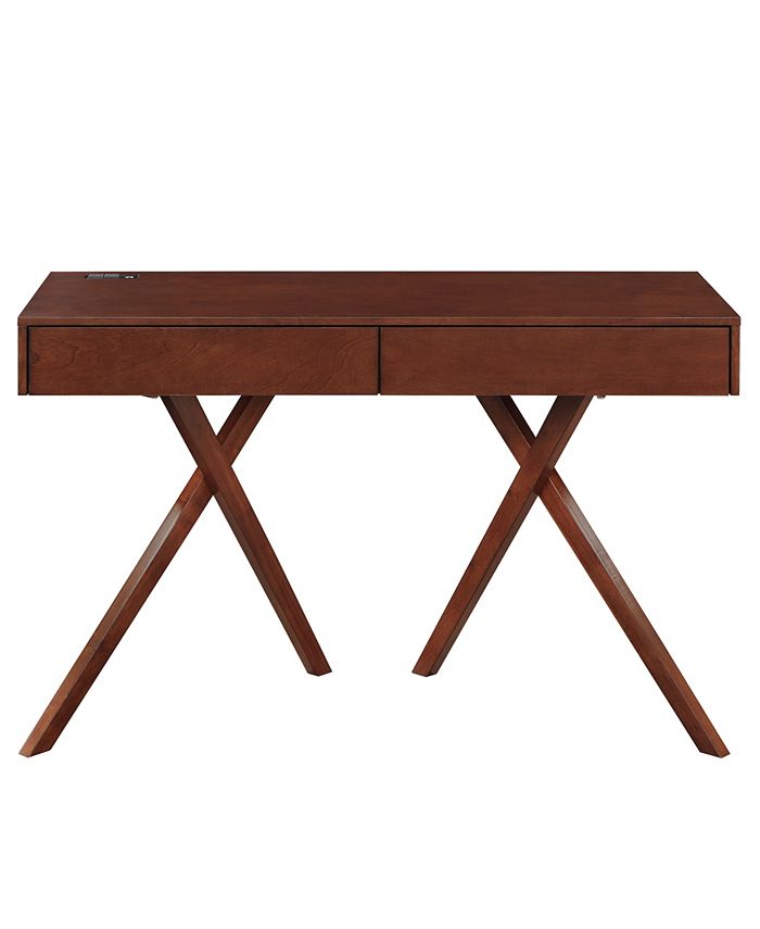 Furniture of America Myles 30" Solid Wood Computer Desk with Universal