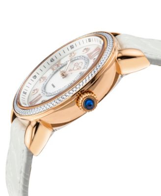 Women's Marsala Swiss Quartz White Leather Watch 37mm