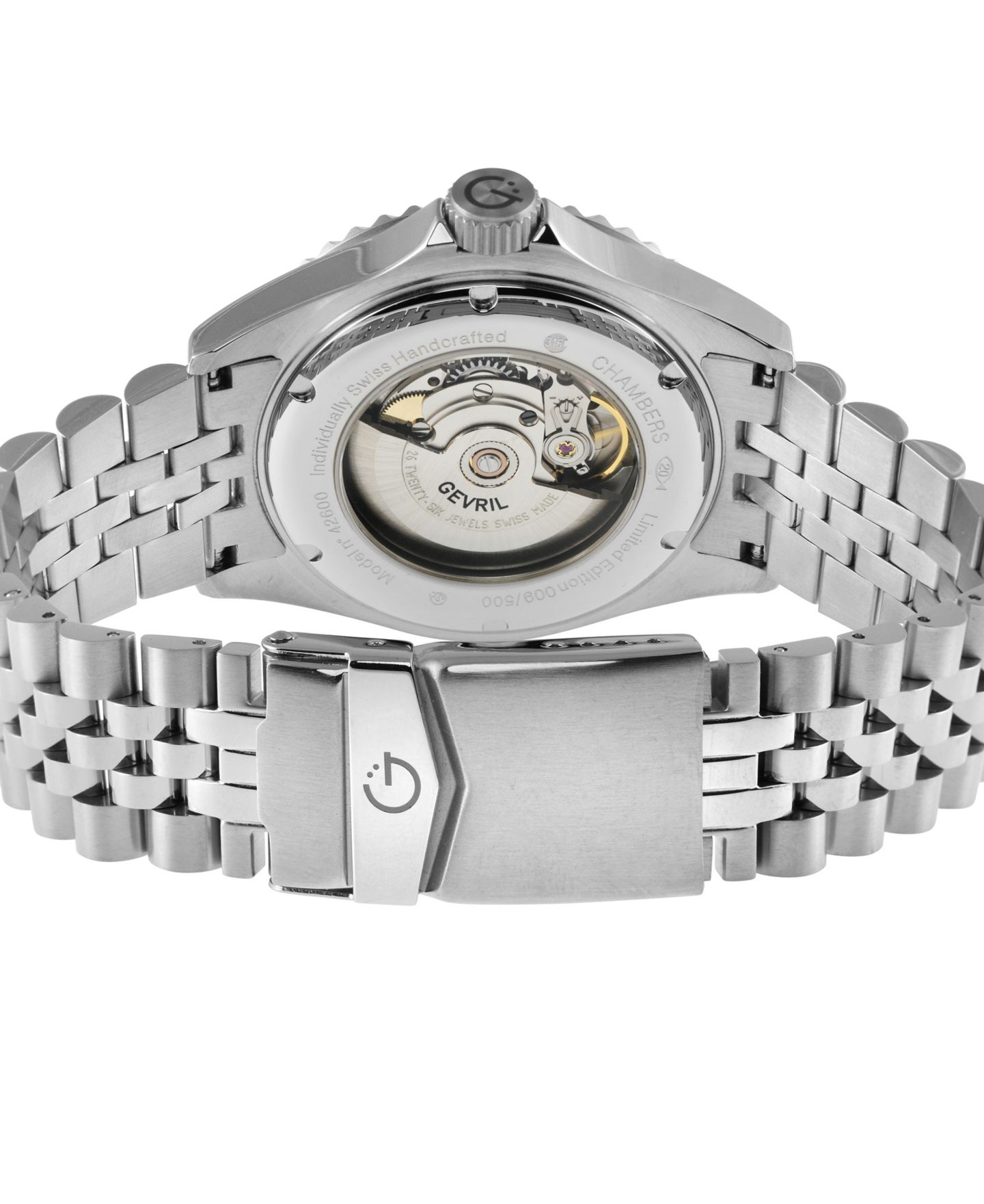 Мужские часы Gevril Chambers Swiss Automatic 316L Stainless Steel Bracelet Watch, цвет: Нержавеющая сталь — фото 3