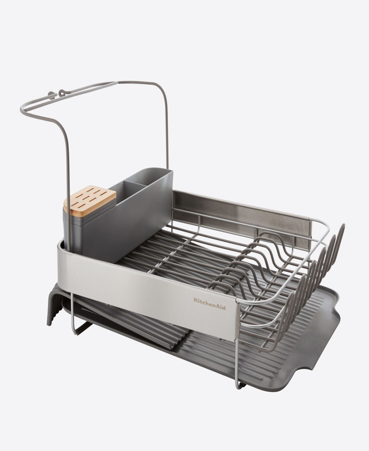 Kitchenaid Full Size Expandable Dish Drying Rack In Charcoal