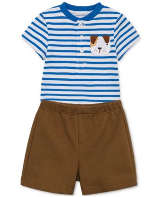 Little Me - Baby Boys 2-Pc. Striped Bodysuit & Shorts Set