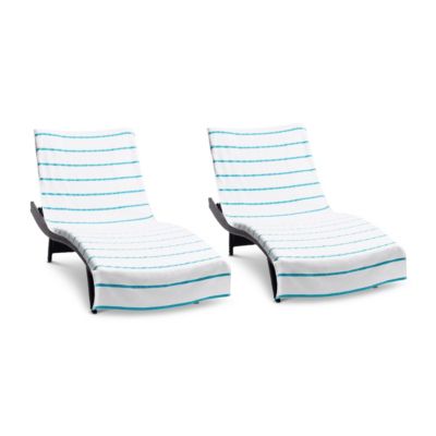 Cotton Terry Lounge Chair Covers, 2-Pack, 30" x 85" with Pocket Design