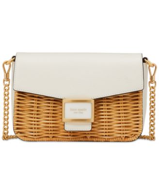 Kate Spade shops Crossbody white leather / wicker purse