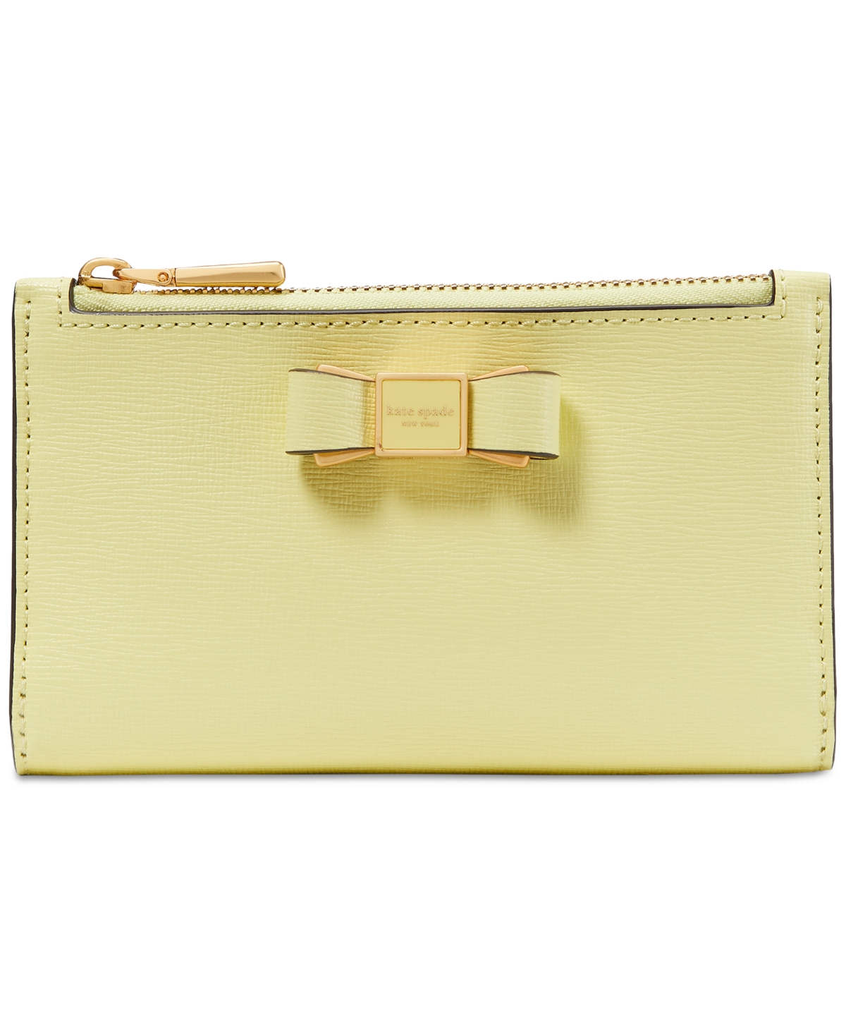 Kate Spade New York Morgan Bow Embellished Saffiano Leather Small Slim Bifold Wallet In Suns Out