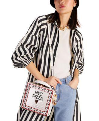 Slice Printed Spazzolato Leather Mini Pizza Box Bag 