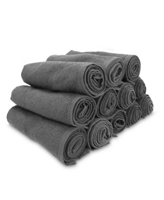 Bleach-Safe Cotton Salon Towels (12 Pack), Full Size 16x28 in., Solid Color, Absorbent Hair Drying Towel, Perfect for Salon and Spa