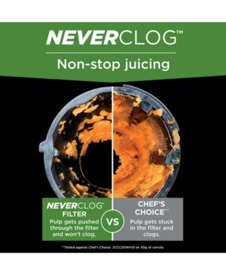 NeverClog Cold Press Juicer, Powerful Slow Juicer, Total Pulp Control, Easy to Clean, Compact - JC151