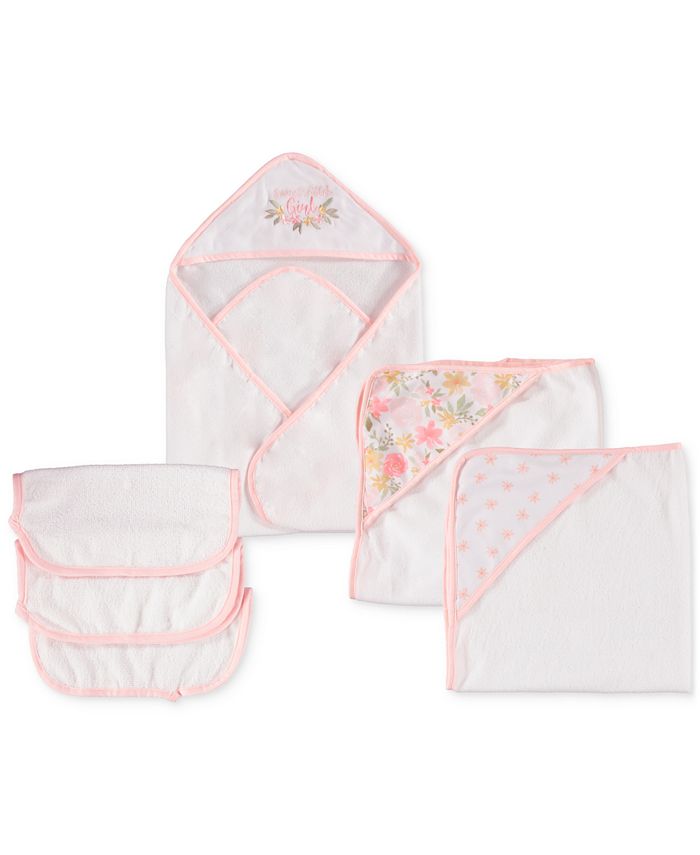 Chickpea Baby Girls Hooded Bath Towel and Washcloth, 6 Piece Set Macy's