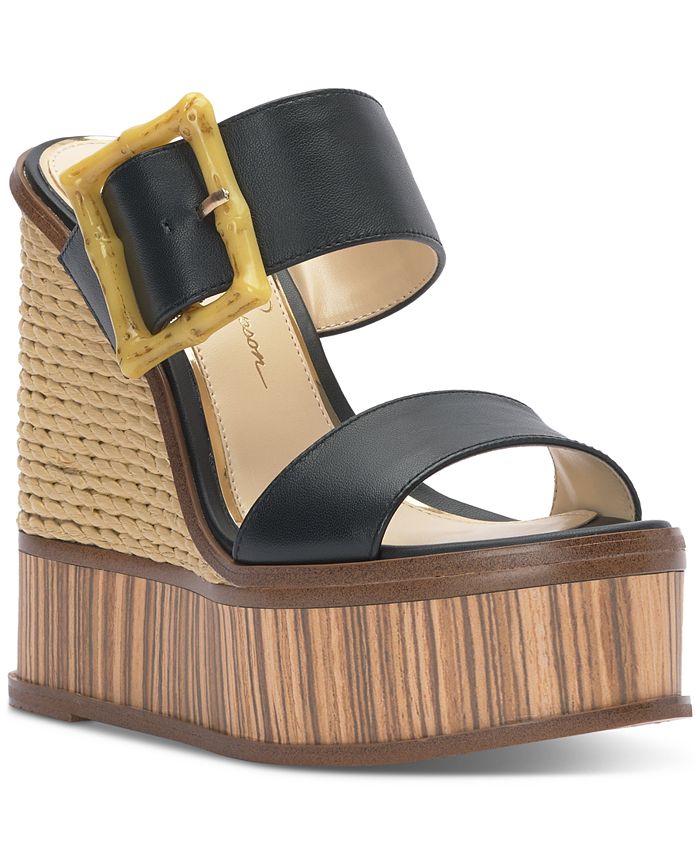 Jessica Simpson Hendrya Buckled Platform Wedge Sandals Macy s