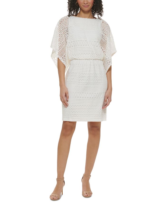 Jessica Howard Women s Lace Boat Neck Blouson Dress Macy s