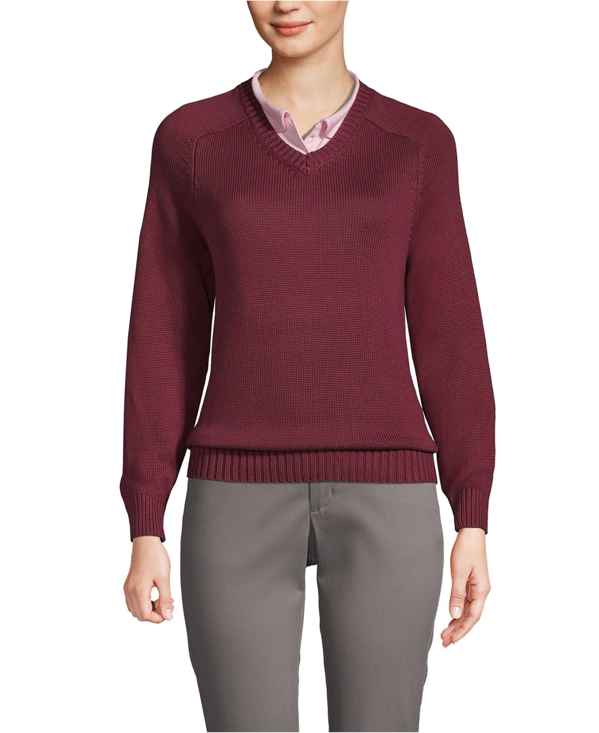 Burgundy uniform sweater clearance