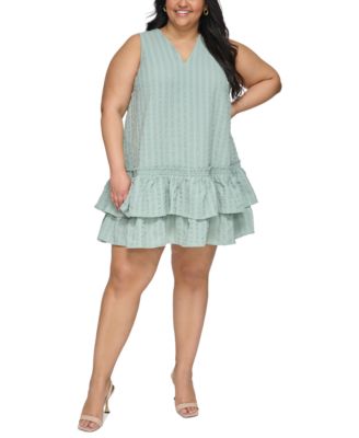 Plus fashion size seersucker dress