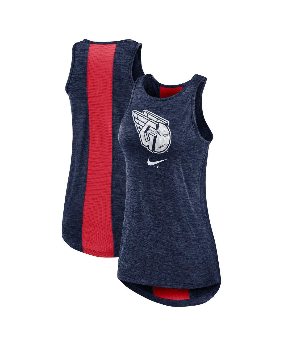 Nike Women's  Navy Cleveland Guardians Right Mix High Neck Tank Top