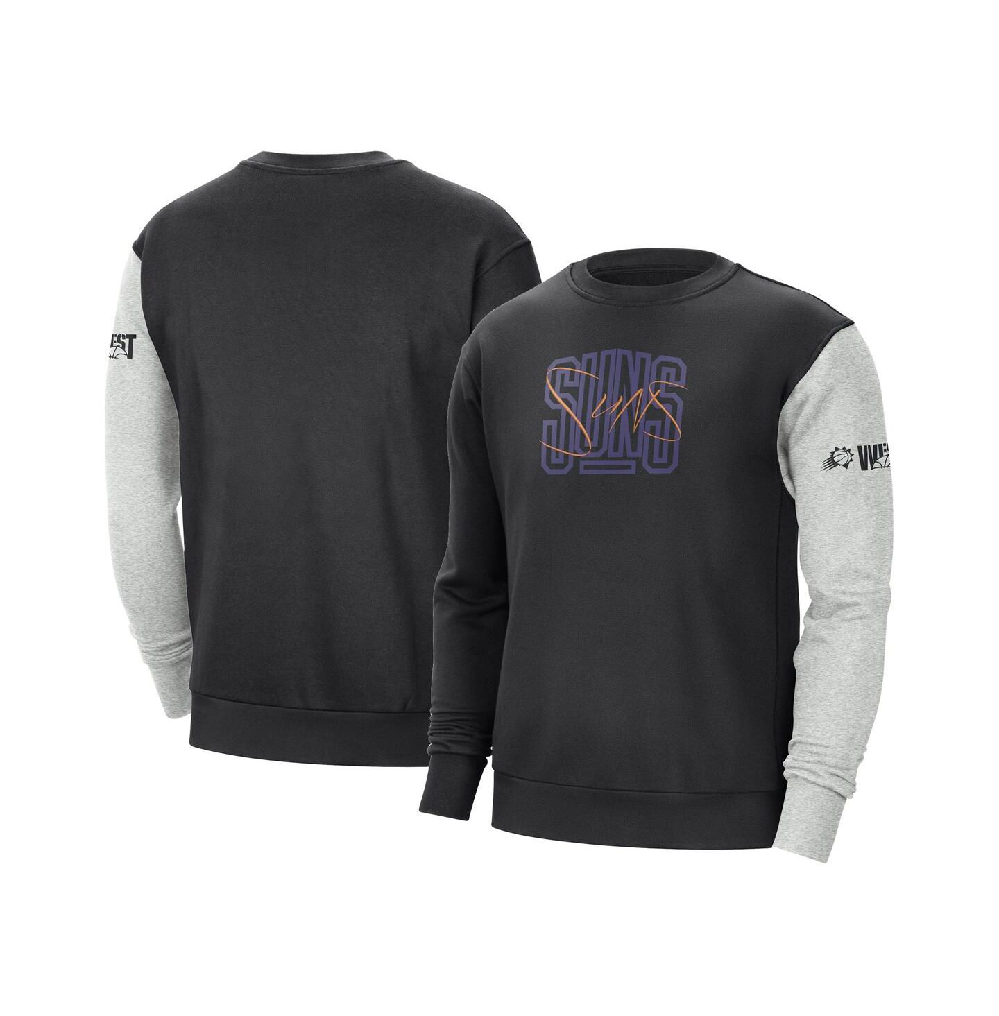Мужская толстовка Nike Black, Heather Gray Phoenix Suns Courtside Versus Force & Flight Pullover — фото 1
