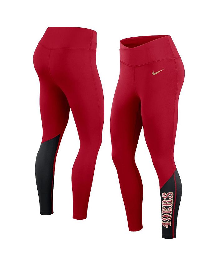 Nike Women's Scarlet, Black San Francisco 49ers 7/8 Performance Leggings -  Macy's