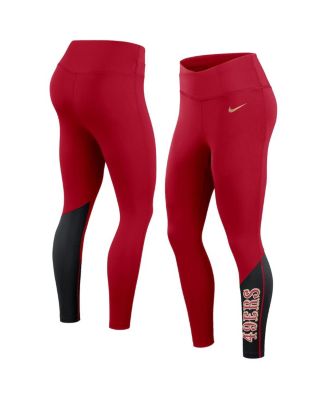 San Francisco 49ers Nike Women's 7/8 Performance Leggings - Scarlet/Black