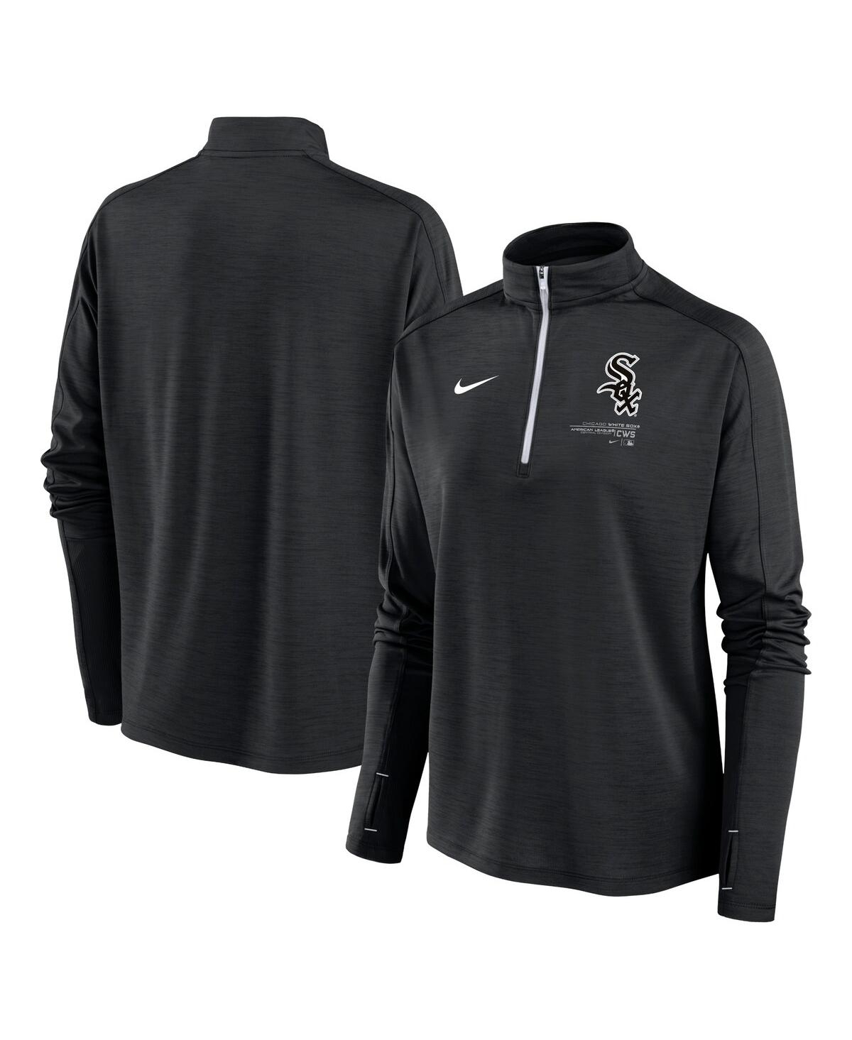 Women's NikeChicago White Sox Pacer Quarter-Zip Top - Black