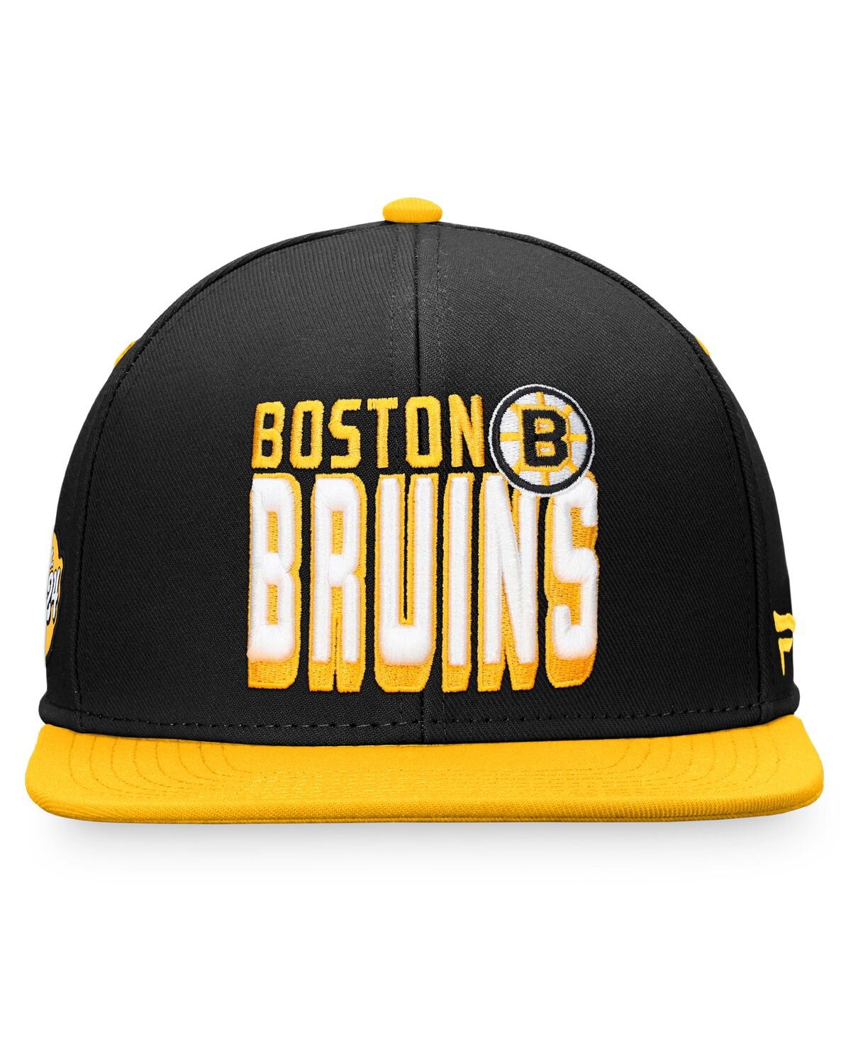Men's Fanatics Gold Boston Bruins Heritage Retro Two-Tone Snapback Hat - Gold