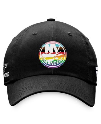 Men's Black New York Islanders Team Logo Pride Adjustable Hat