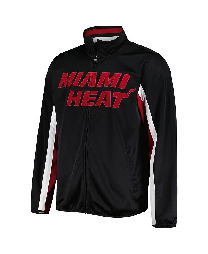 G Iii Sports By Carl Banks Mens Black Miami Heat Contender Wordmark Full Zip Track Jacket Macys 