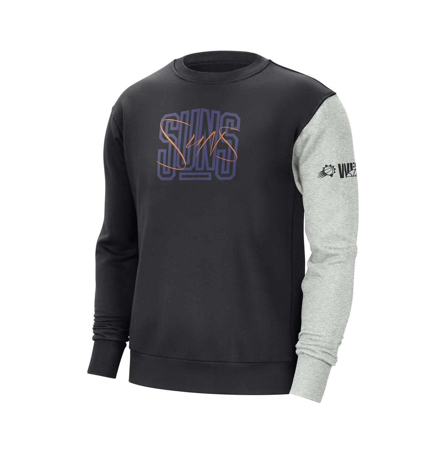 Мужская толстовка Nike Black, Heather Gray Phoenix Suns Courtside Versus Force & Flight Pullover — фото 3