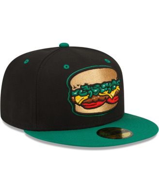 Men's Black Albuquerque Isotopes Green Chile Cheeseburgers Theme Night 59FIFTY Fitted Hat