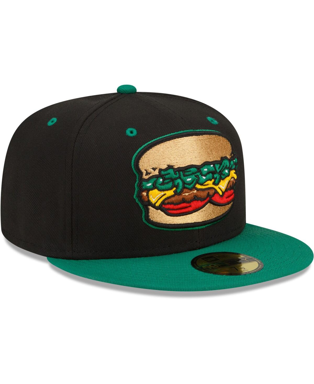 Men's New EraAlbuquerque Isotopes Green Chile Cheeseburgers Theme Night 59FIFTY Fitted Hat - Black