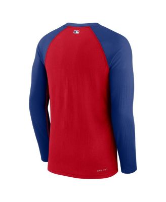 Men's Red Chicago Cubs Authentic Collection Game Raglan Performance Long Sleeve T-shirt
