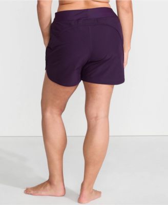 Women's Curvy Fit 5" Quick Dry Board Shorts Swim Shorts with Panty