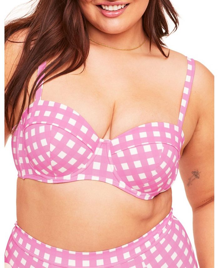 Adore Me Plus Size Vivien Swimwear High-waist Bikini Bottom In Novelty Pink