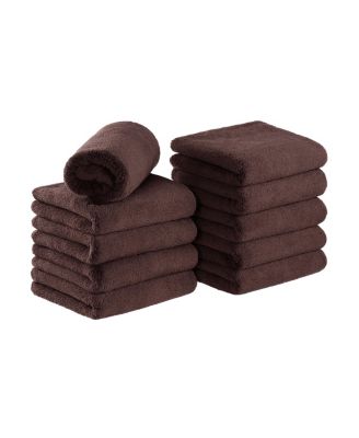 Bleach-Safe Coral Fleece Salon Towels (Pack of 10, 16x27 in.), Soft Microfiber Material, Absorbent Hair Drying Towel Set