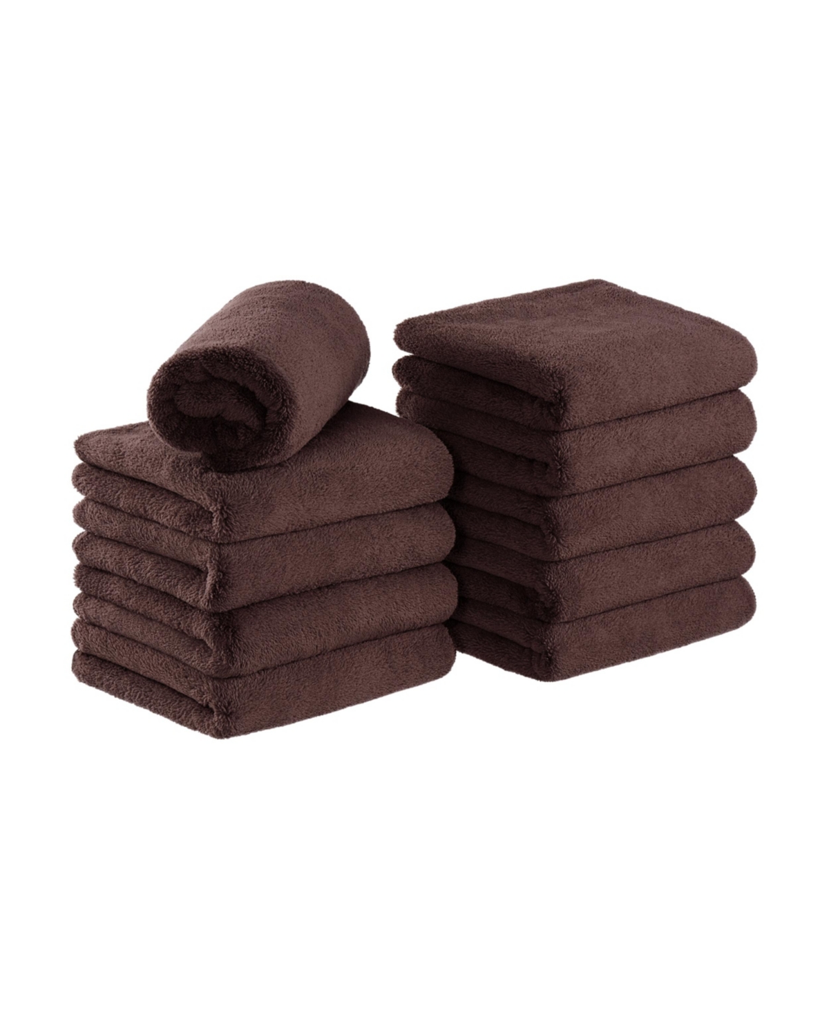 Arkwright Home Bleach-Safe Coral Fleece Salon Towels (Pack of 10, 16x27 in.), Soft Microfiber Material, Absorbent Hair Drying Towel Set, Perfect for S