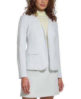 Calvin Klein - Petite Solid Collarless Open-Front Blazer