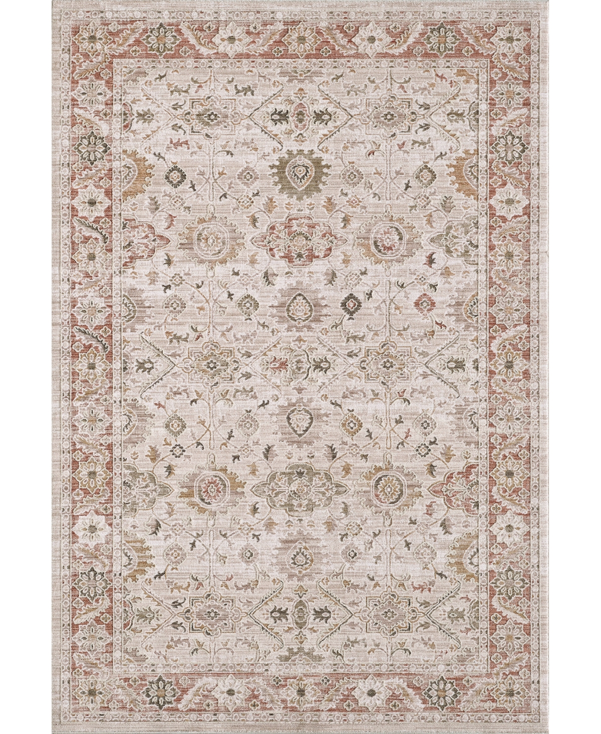 Kas Woodland 7902 8'10in x 13'3in Area Rug - Ivory, Red